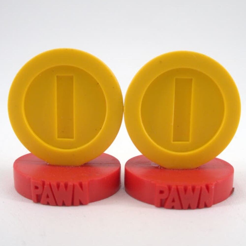 LOT OF 2 Nintendo Super Mario Chess Game Replacement Coin Token Pawn Toy 2009